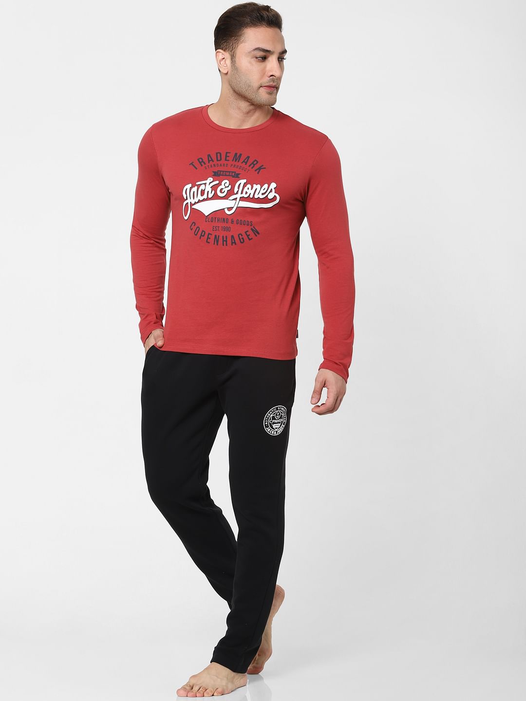 Black Mid Rise Trackpants