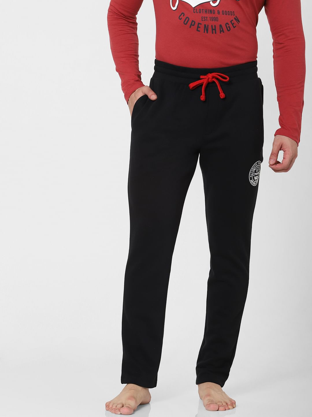 Black Mid Rise Trackpants