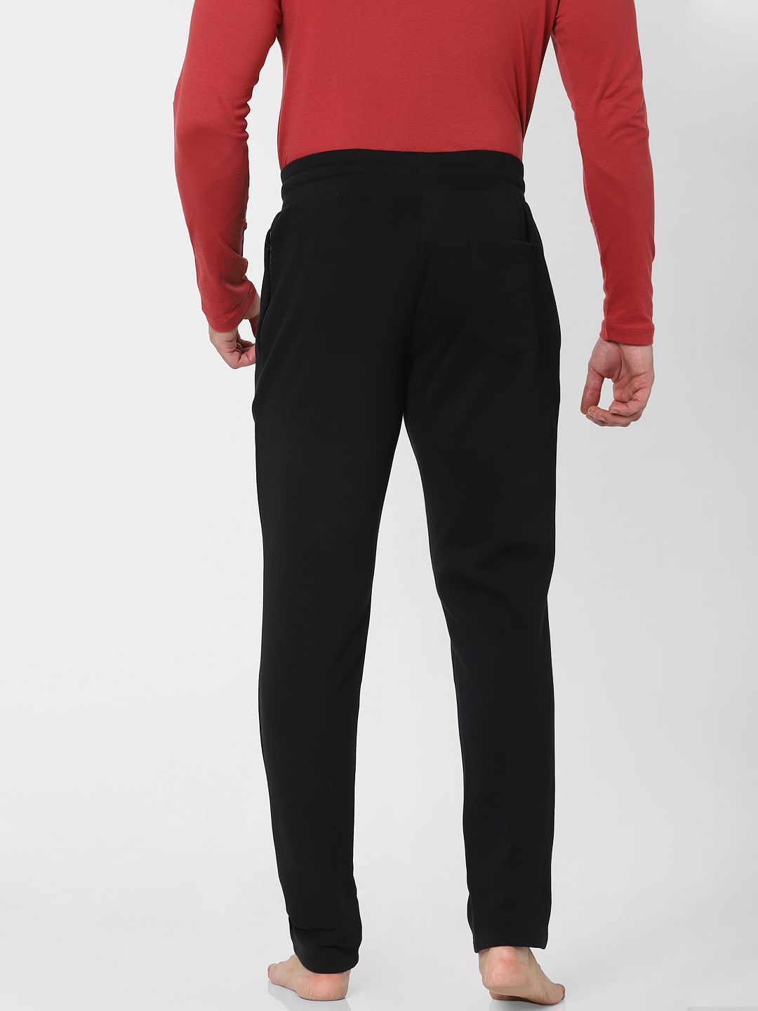 Black Mid Rise Trackpants