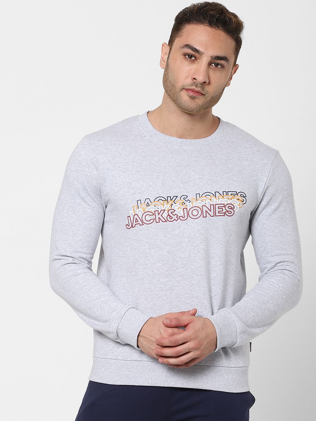Grey Logo Print Sweatshirt