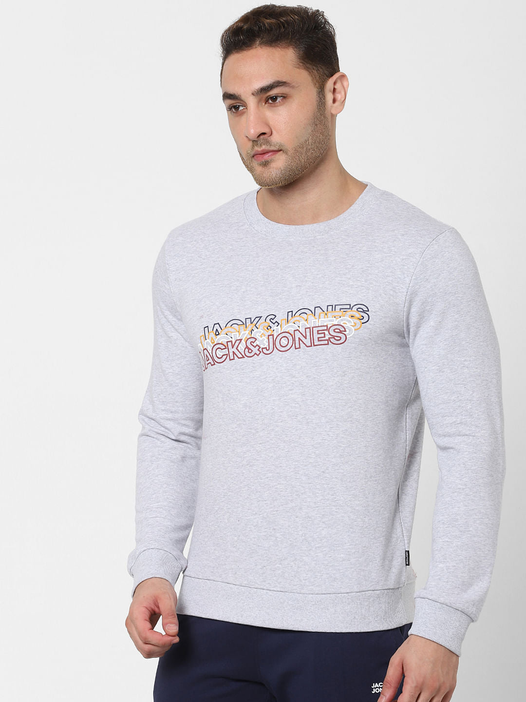 Grey Logo Print Sweatshirt