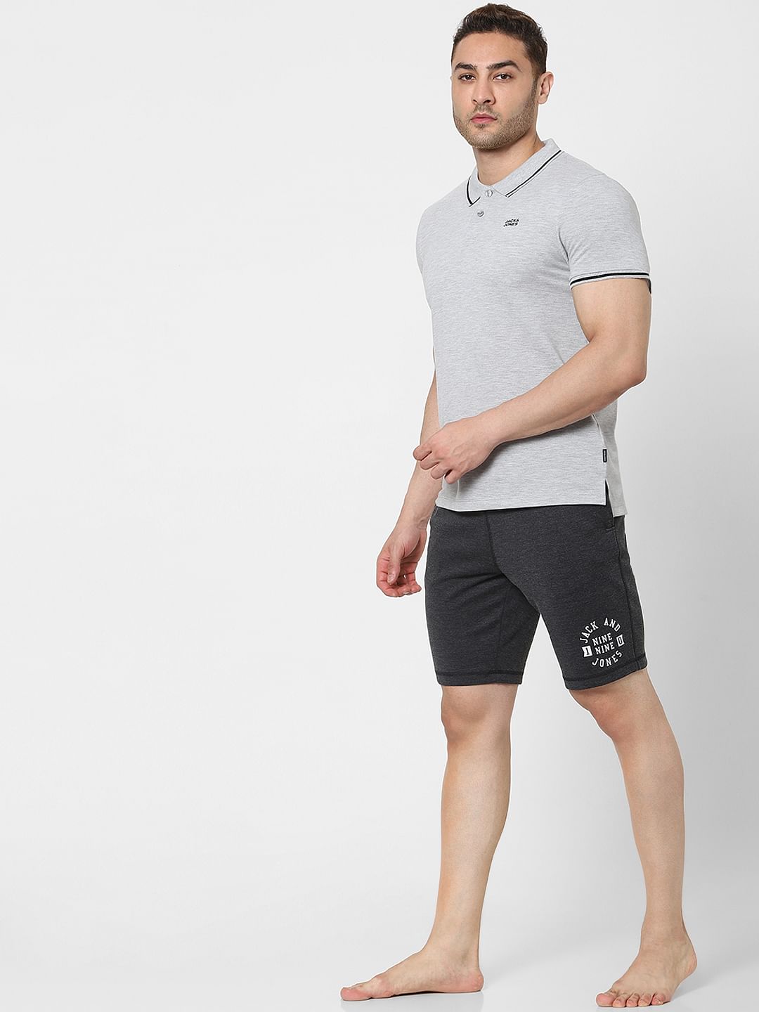 Black Mid Rise Logo Print Sweatshorts