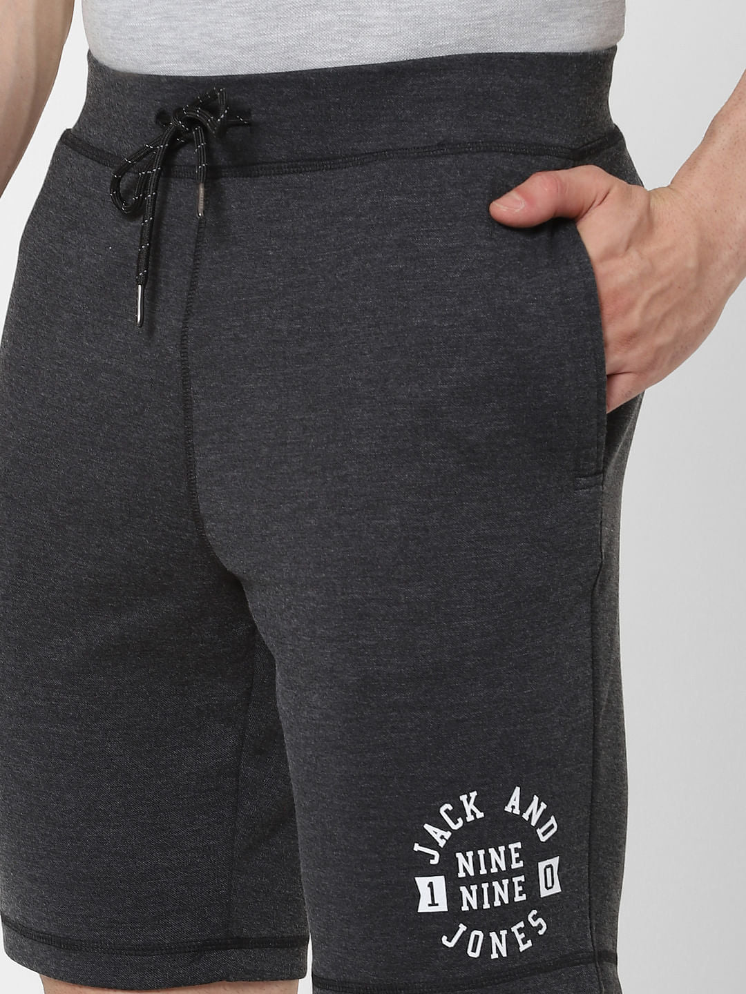 Black Mid Rise Logo Print Sweatshorts