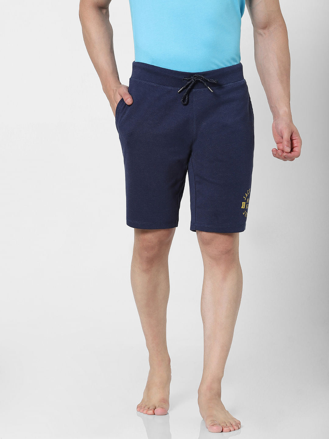 Blue Mid Rise Sweatshorts