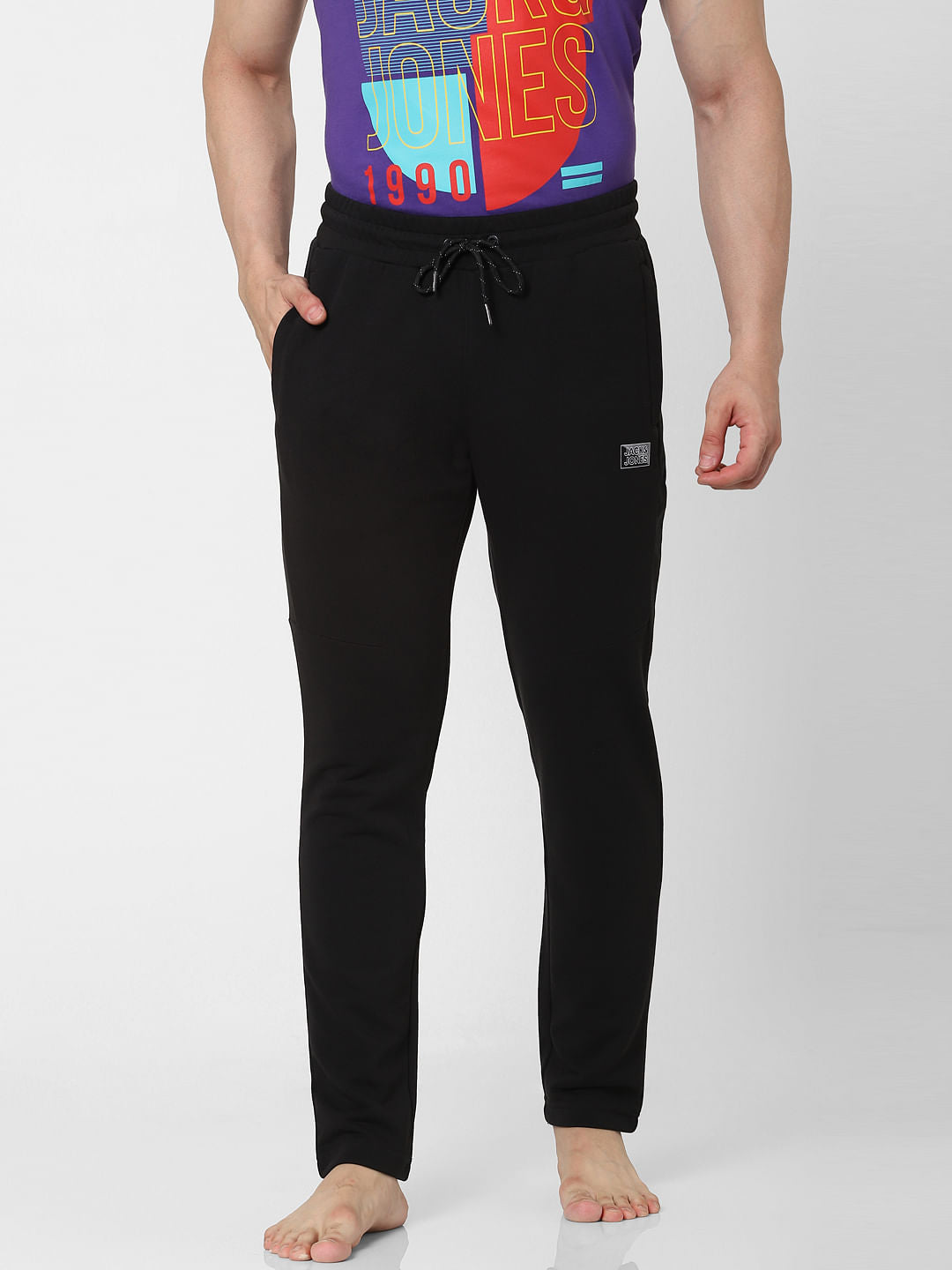 Black Mid Rise Trackpants