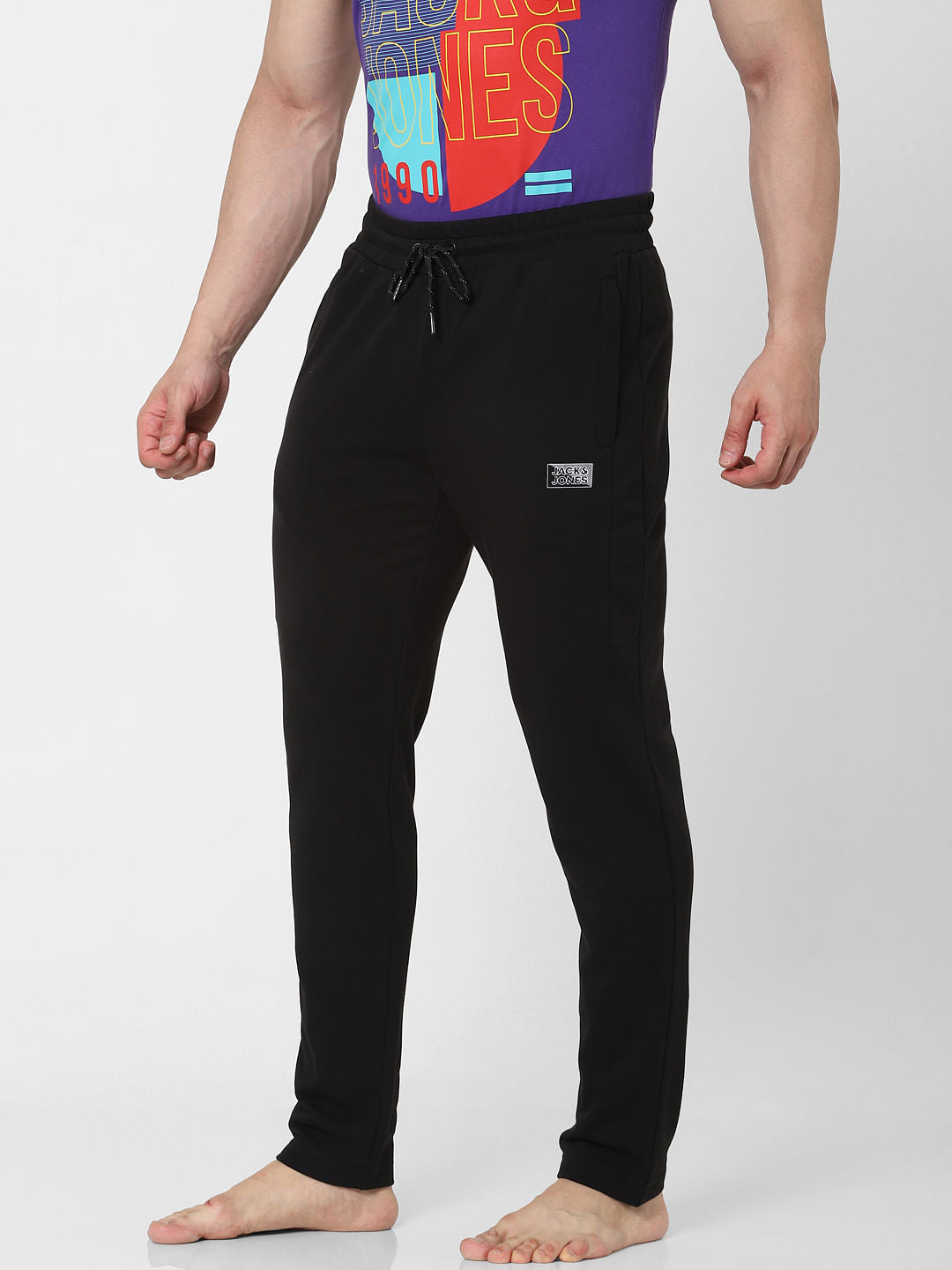 Black Mid Rise Trackpants
