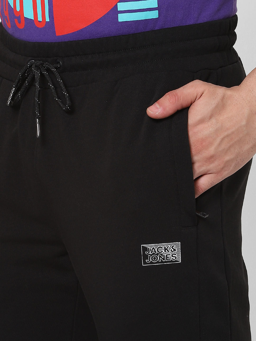 Black Mid Rise Trackpants