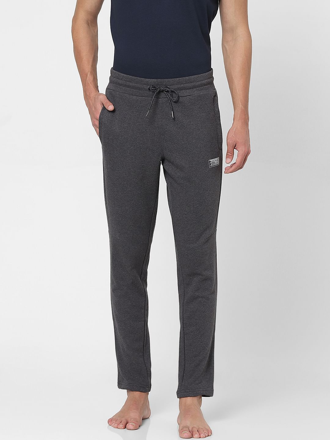 Grey Mid Rise Trackpants