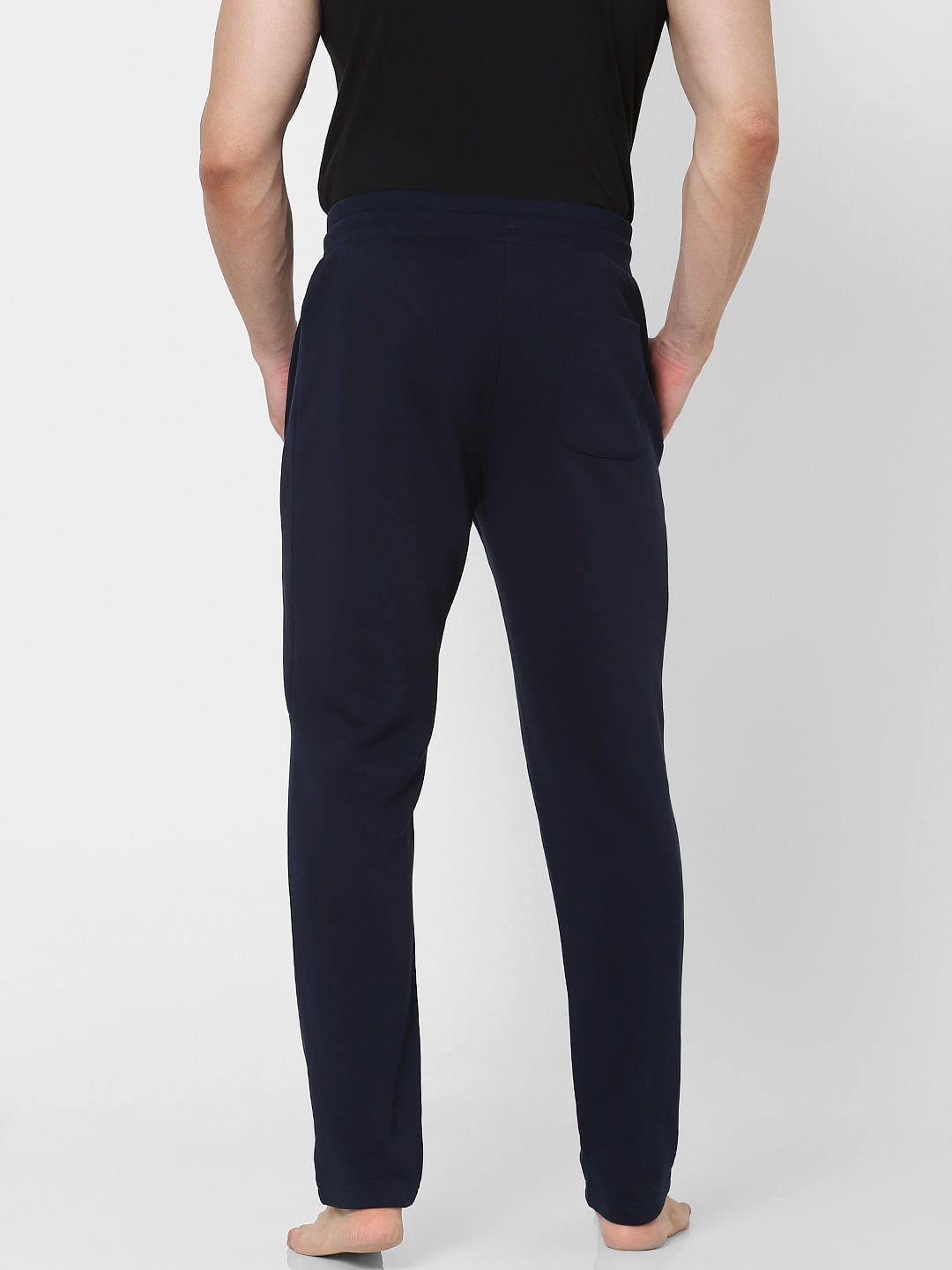Navy Blue Mid Rise Trackpants