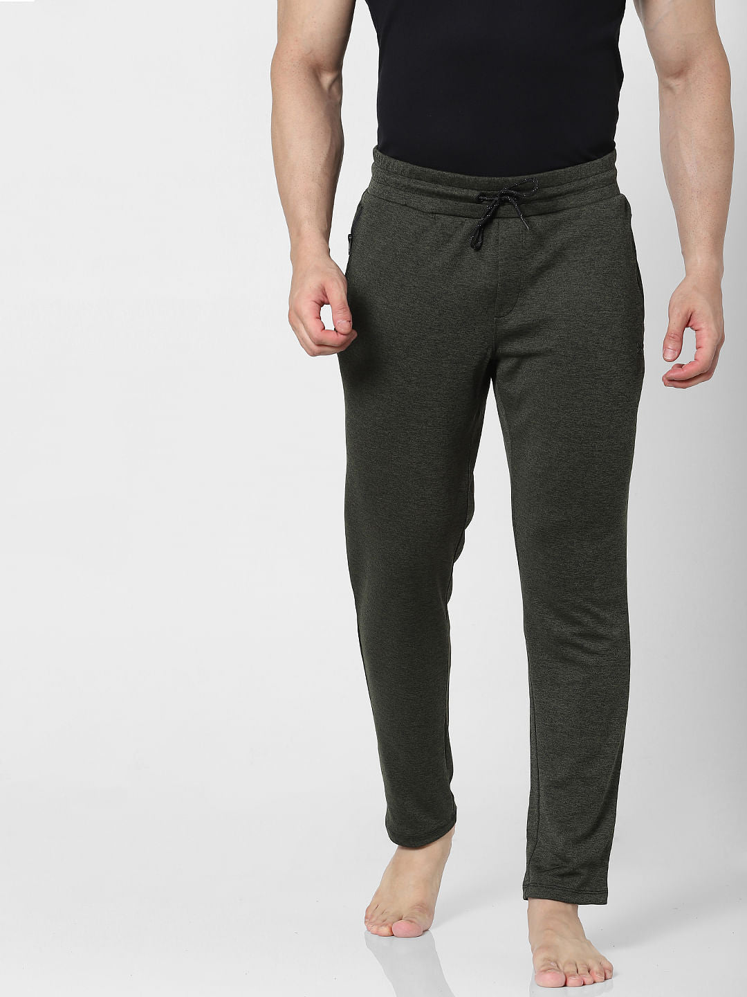 Green Mid Rise Trackpants