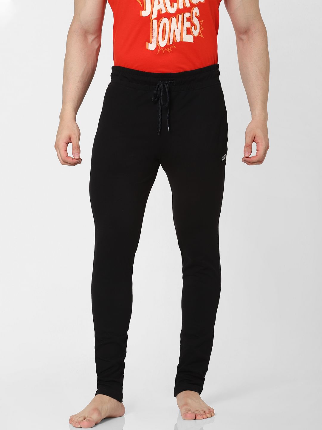 Black Mid Rise Trackpants