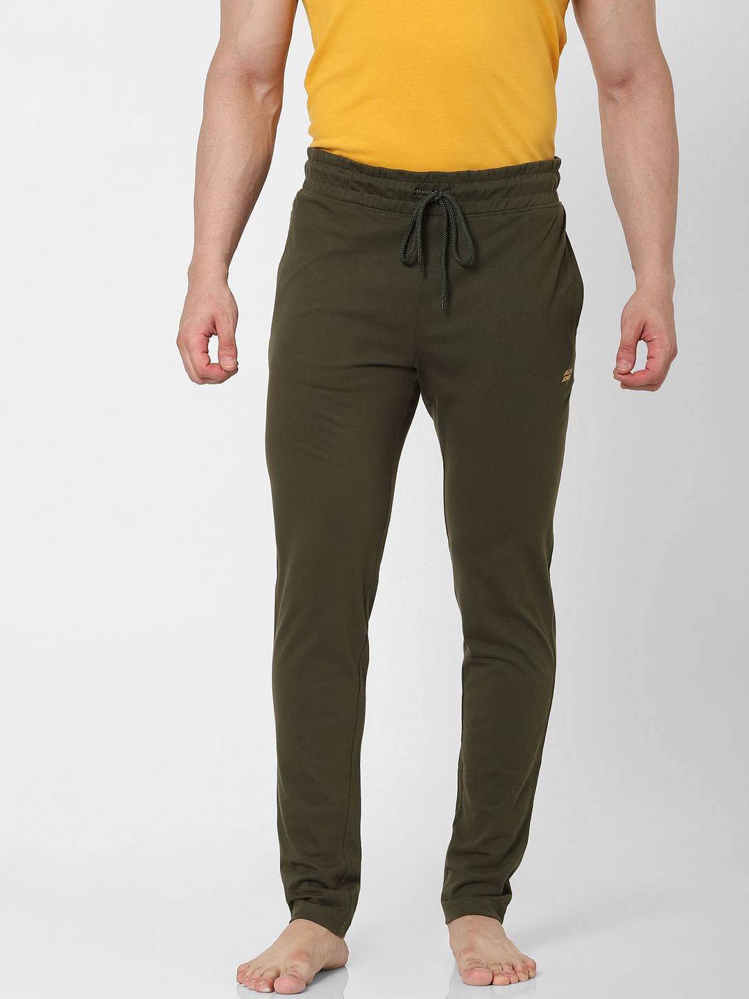 Olive Green Mid Rise Trackpants