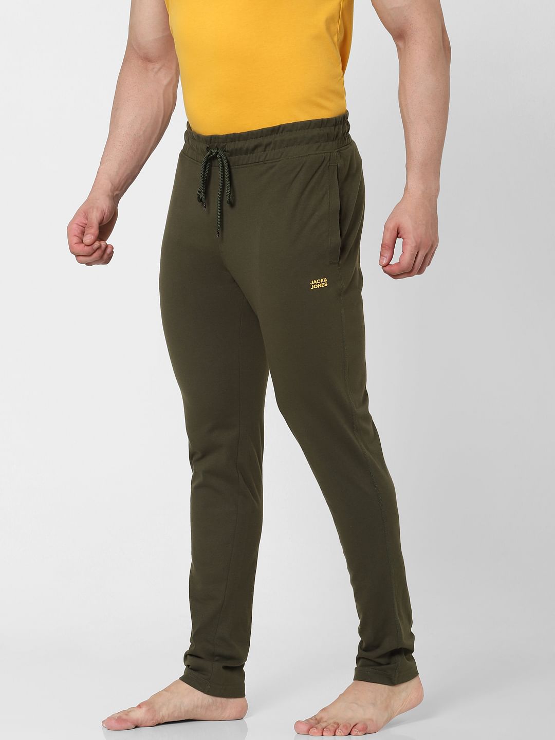 Olive Green Mid Rise Trackpants