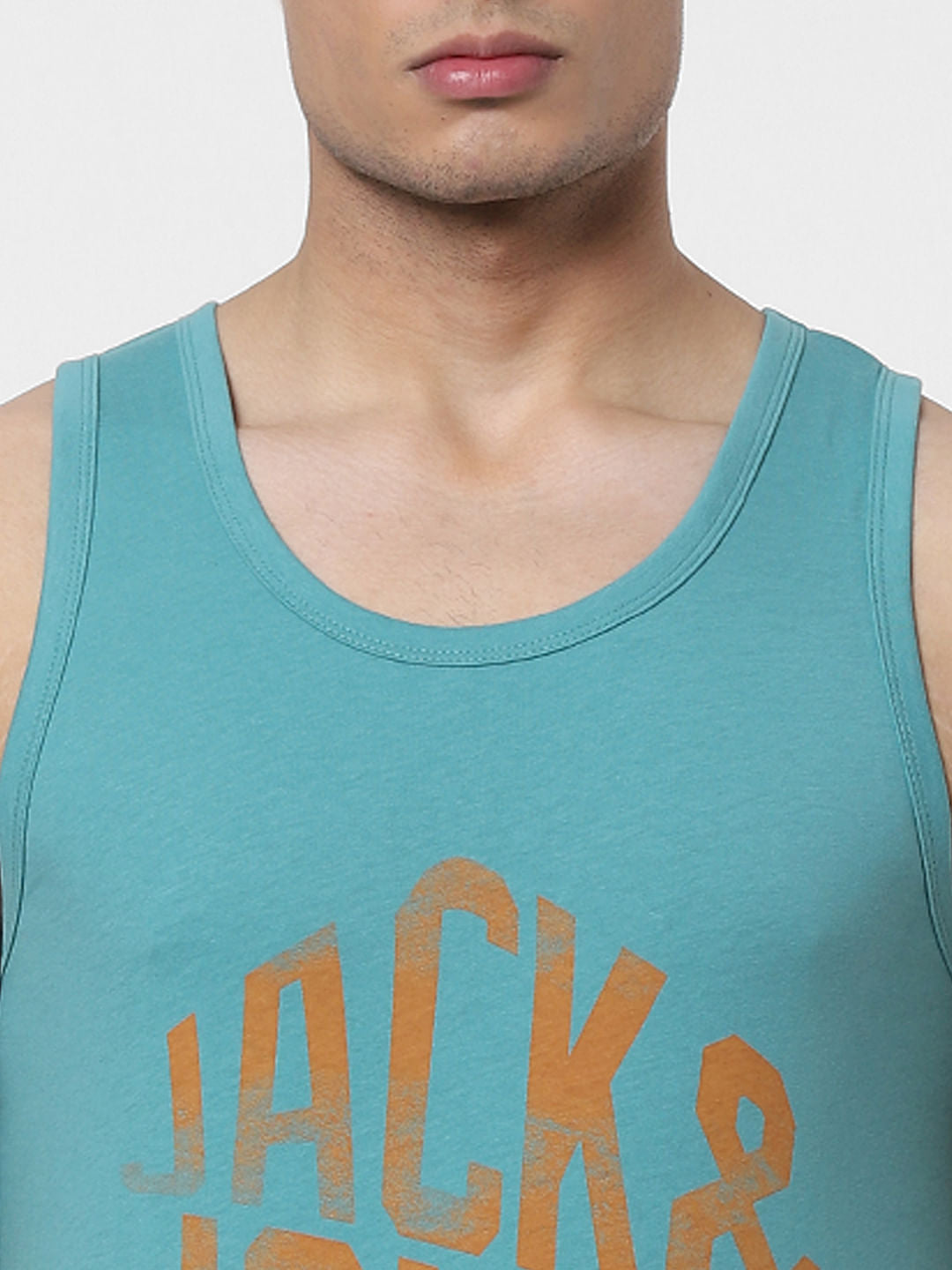 Teal Logo Print Vest