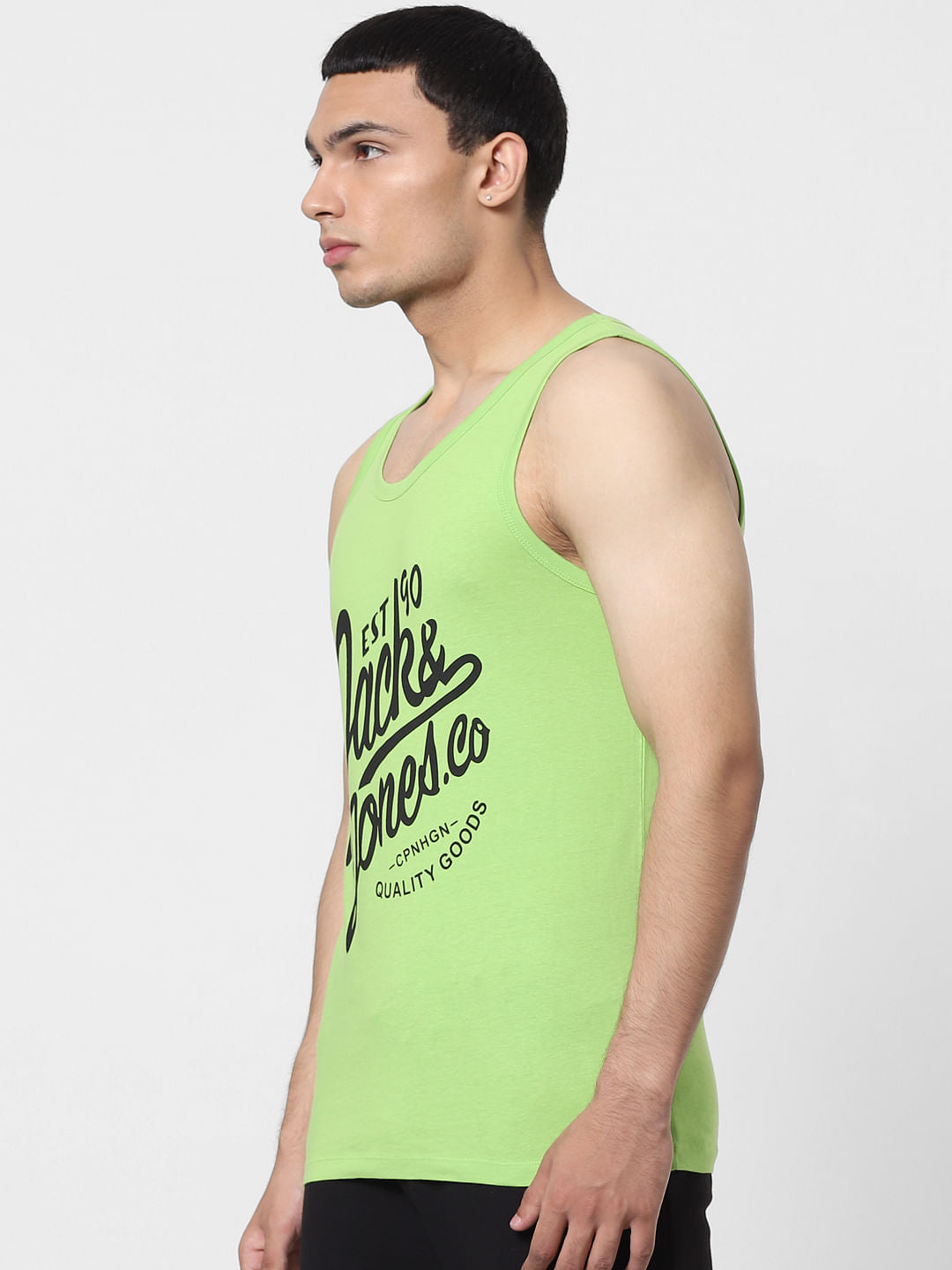 Green Logo Print Vest