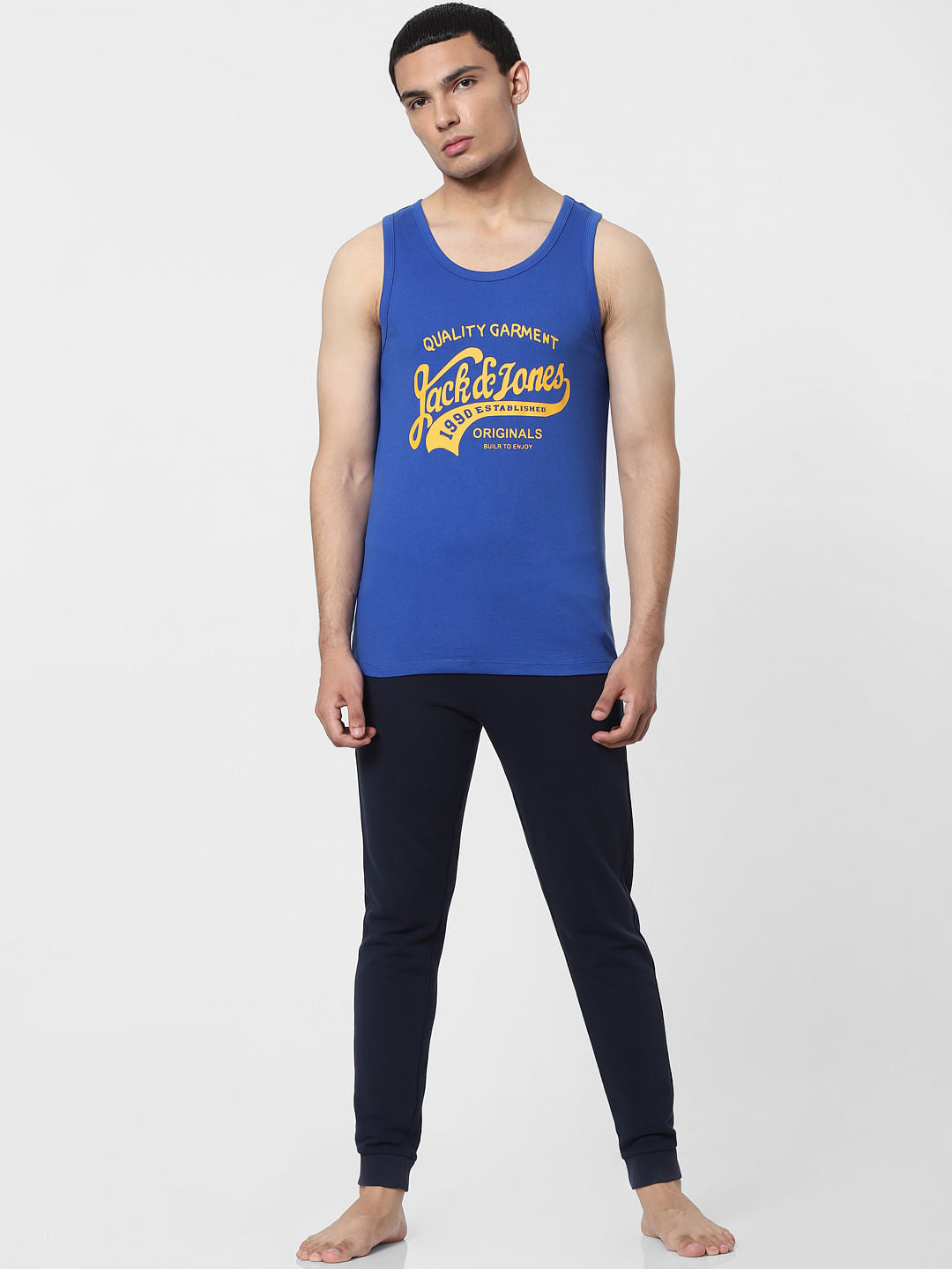 Blue Logo Print Vest