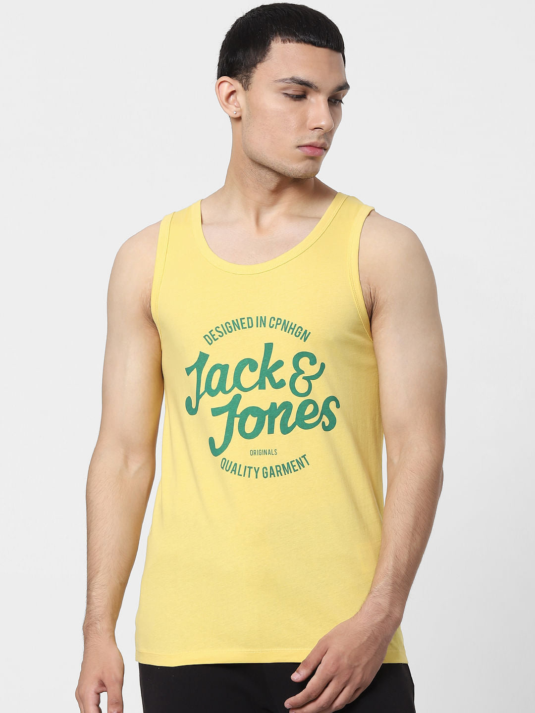 Yellow Logo Print Vest