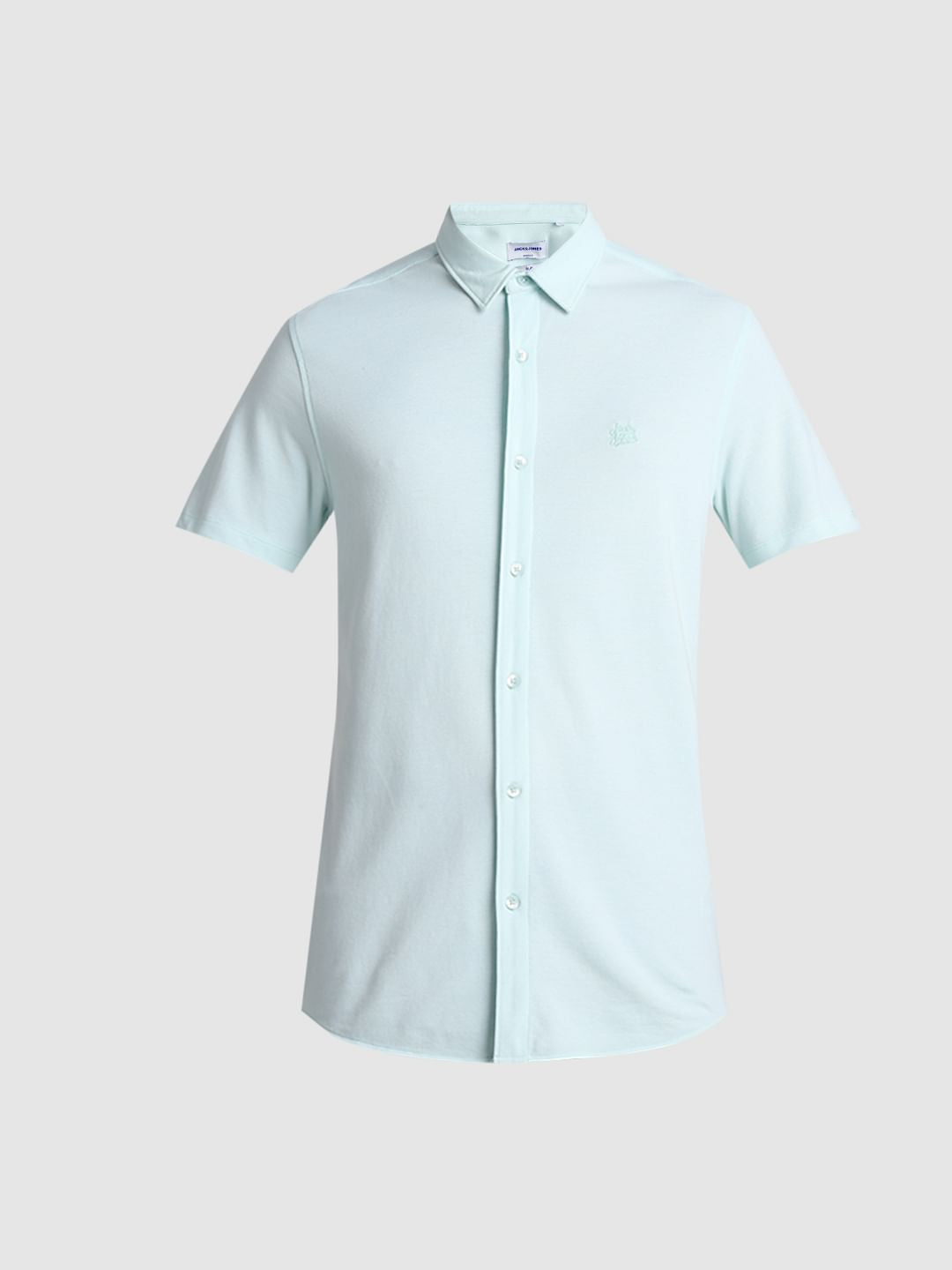 Green Knitted Short Sleeves Shirt