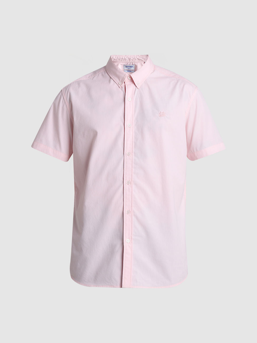 Pink Cotton Short Sleeves Shirt