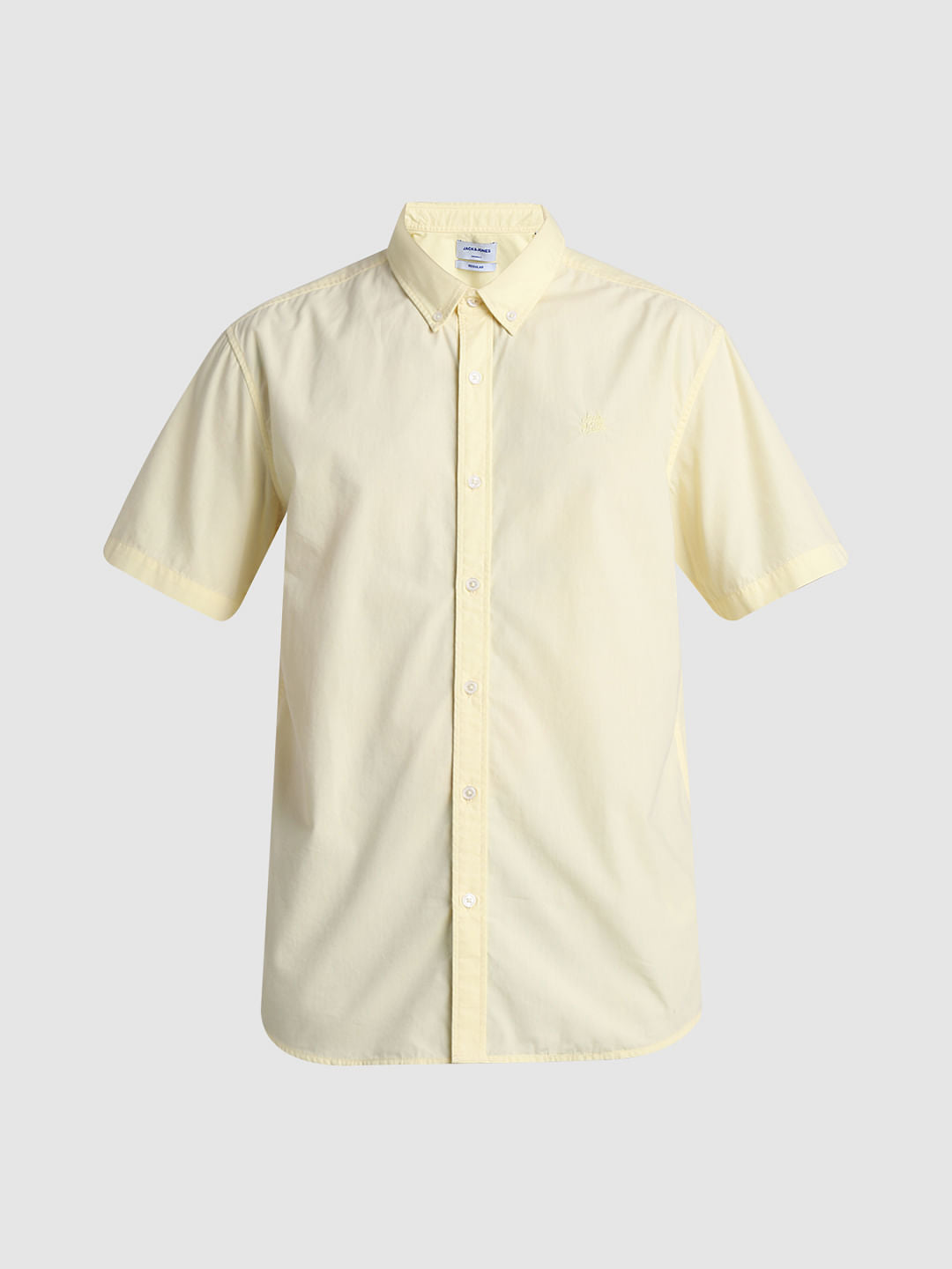 Yellow Cotton Short Sleeves Shirt