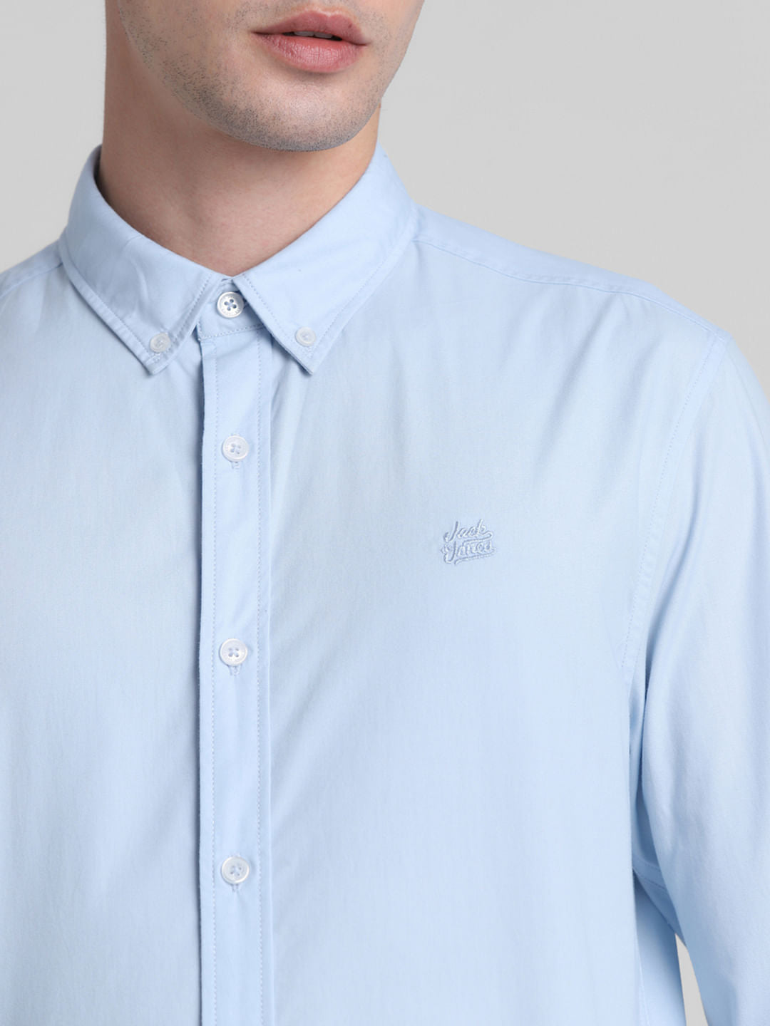 Blue Cotton Full Sleeves Shirt