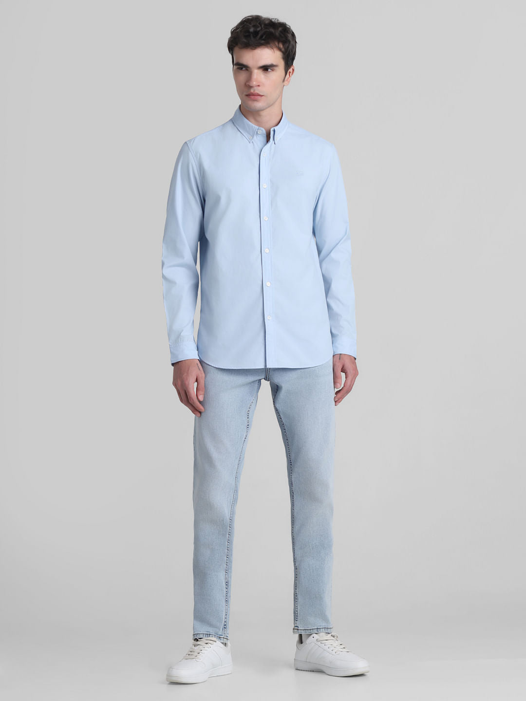 Blue Cotton Full Sleeves Shirt