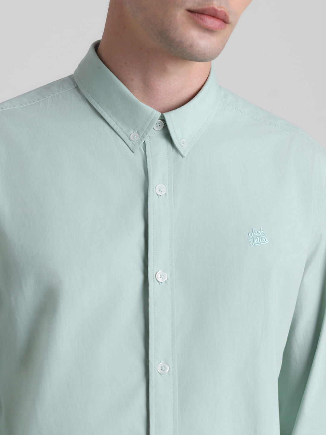 Green Cotton Full Sleeves Shirt