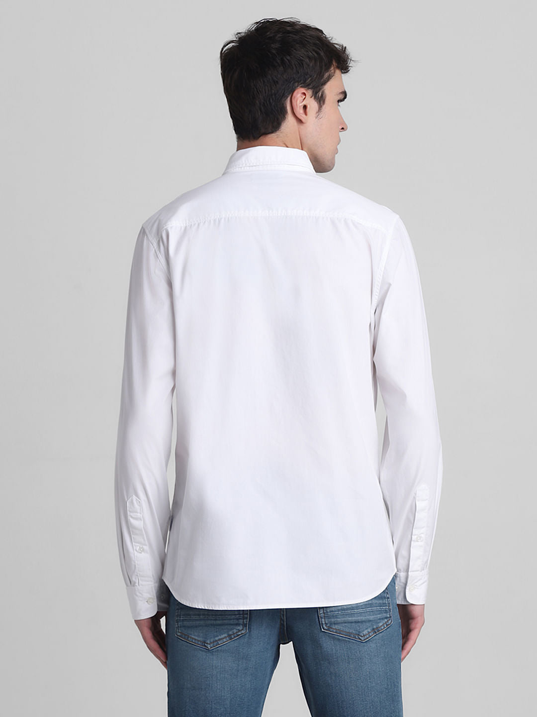 White Cotton Full Sleeves Shirt