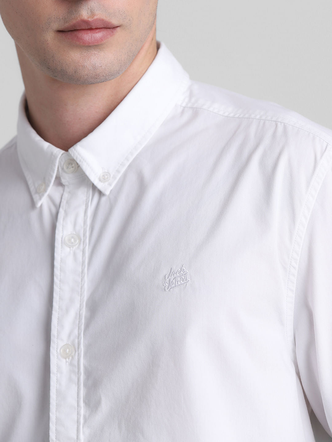 White Cotton Full Sleeves Shirt