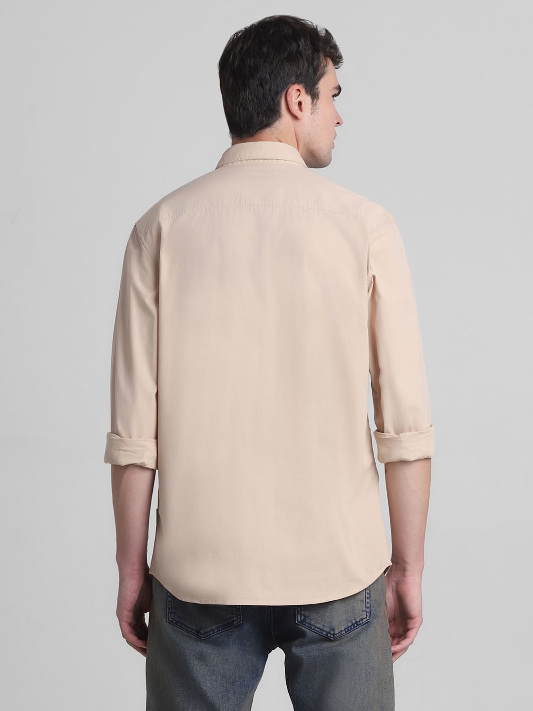 Brown Cotton Full Sleeves Shirt