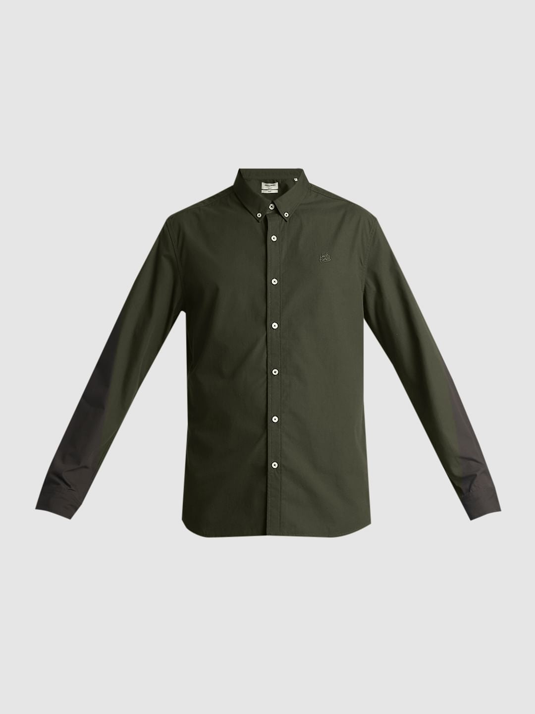 Green Cotton Full Sleeves Shirt