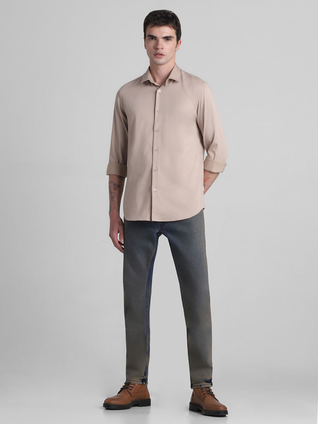 Brown Formal Full Sleeves Shirt