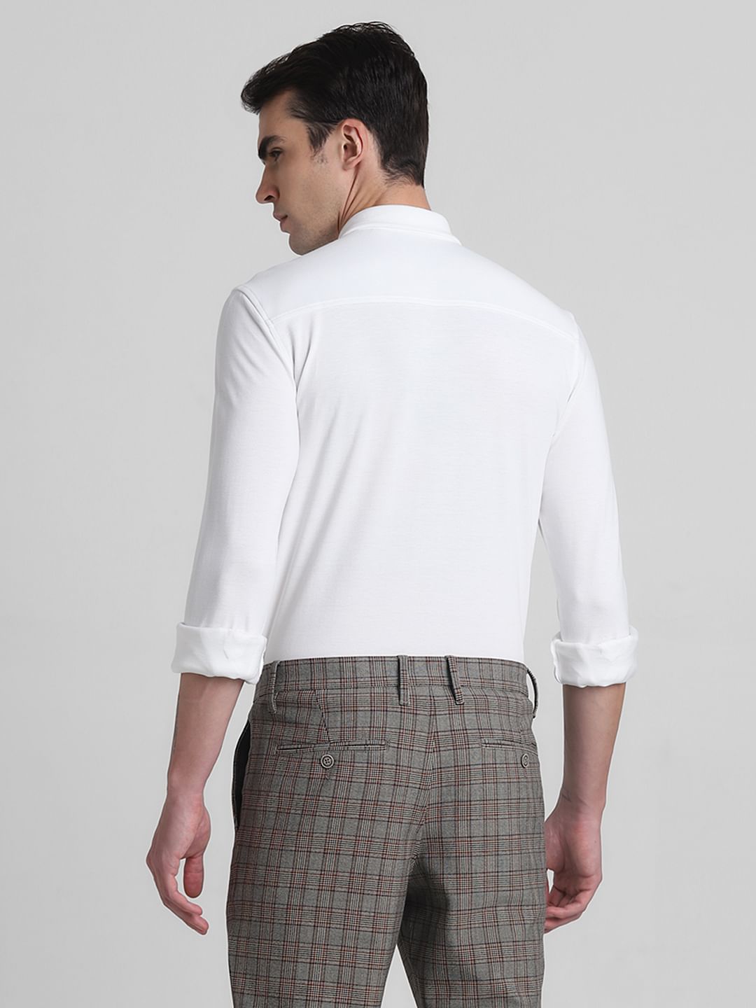 White Knit Full Sleeves Shirt