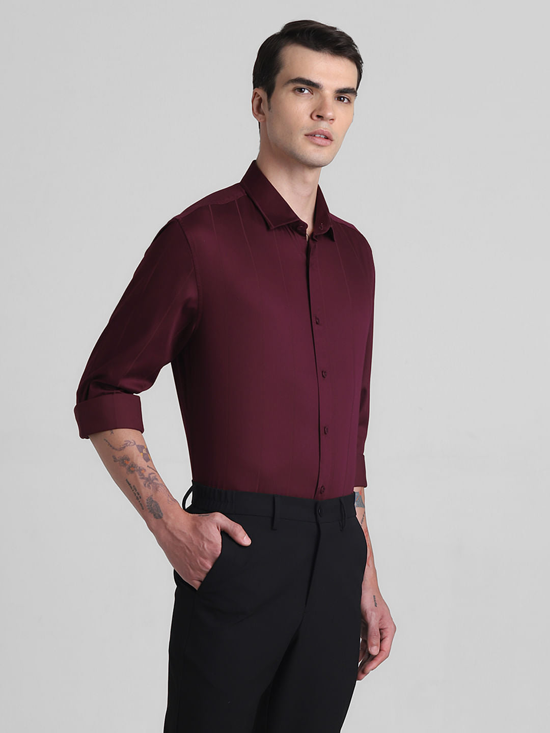 Maroon Full Sleeves Shirt
