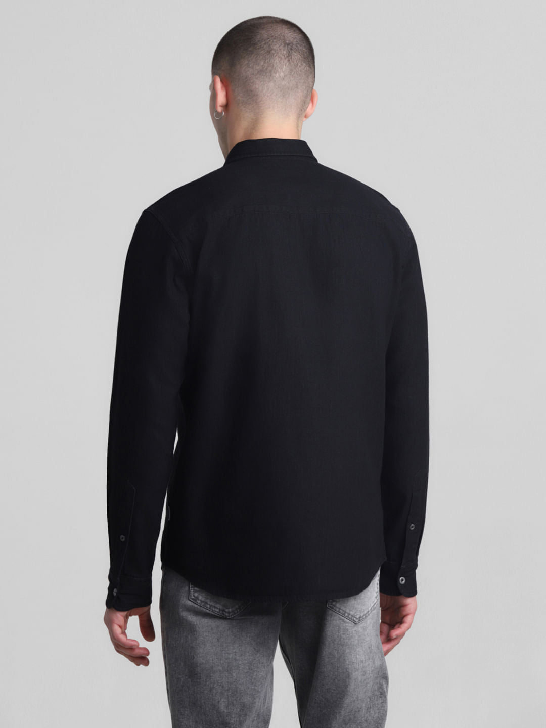 Black Full Sleeves Denim Shirt