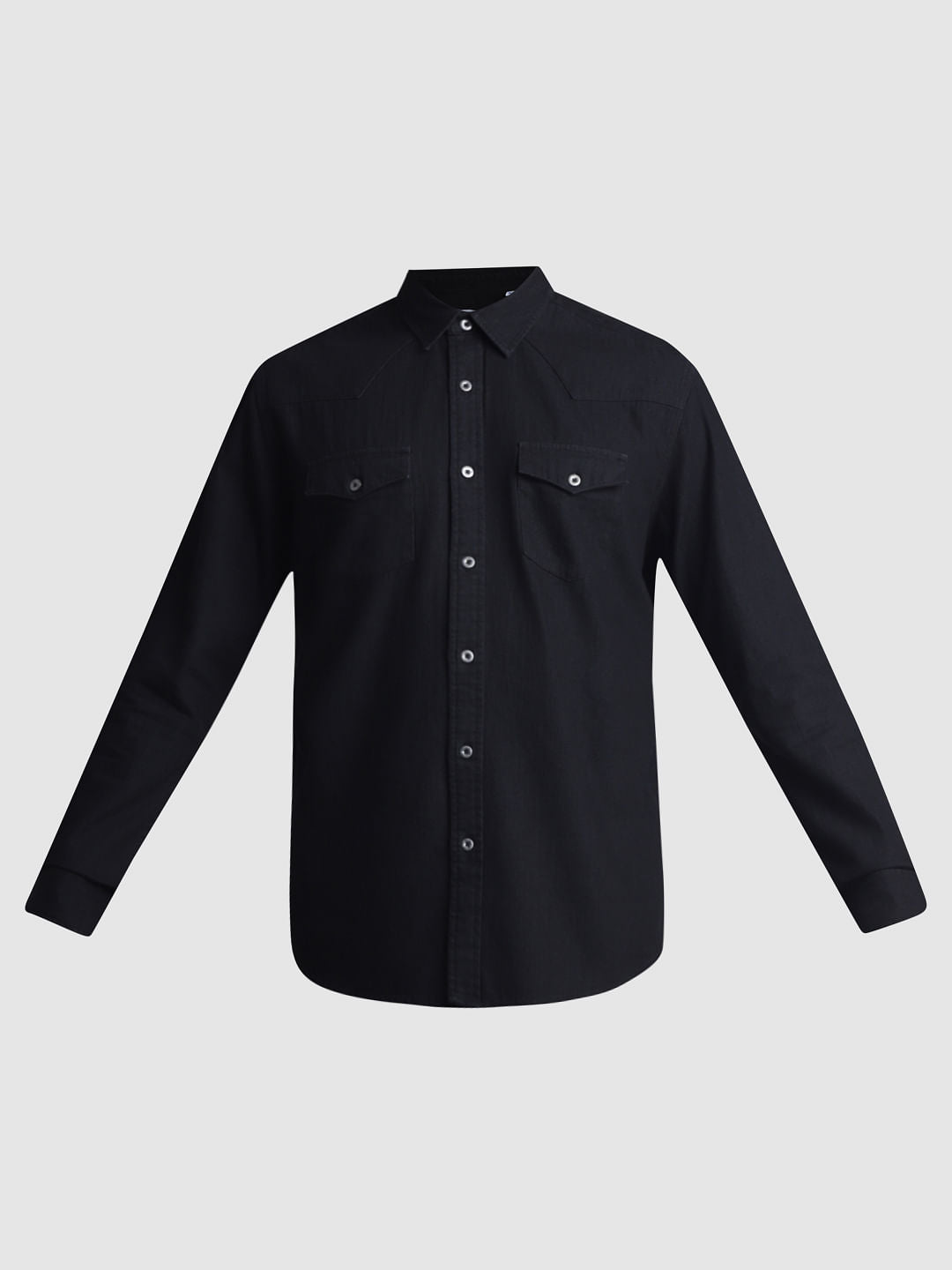 Black Full Sleeves Denim Shirt