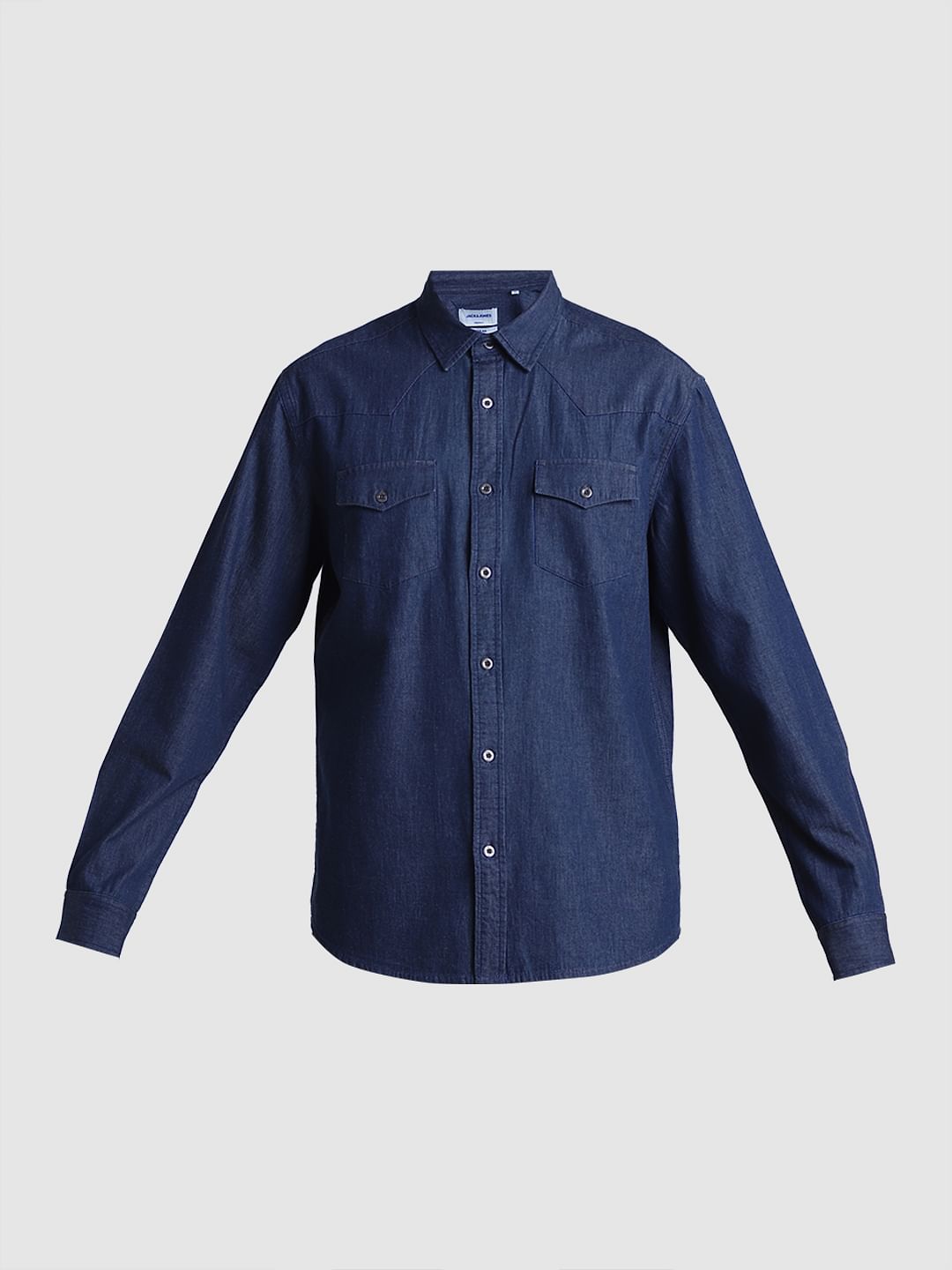 Dark Blue Cotton Denim Shirt