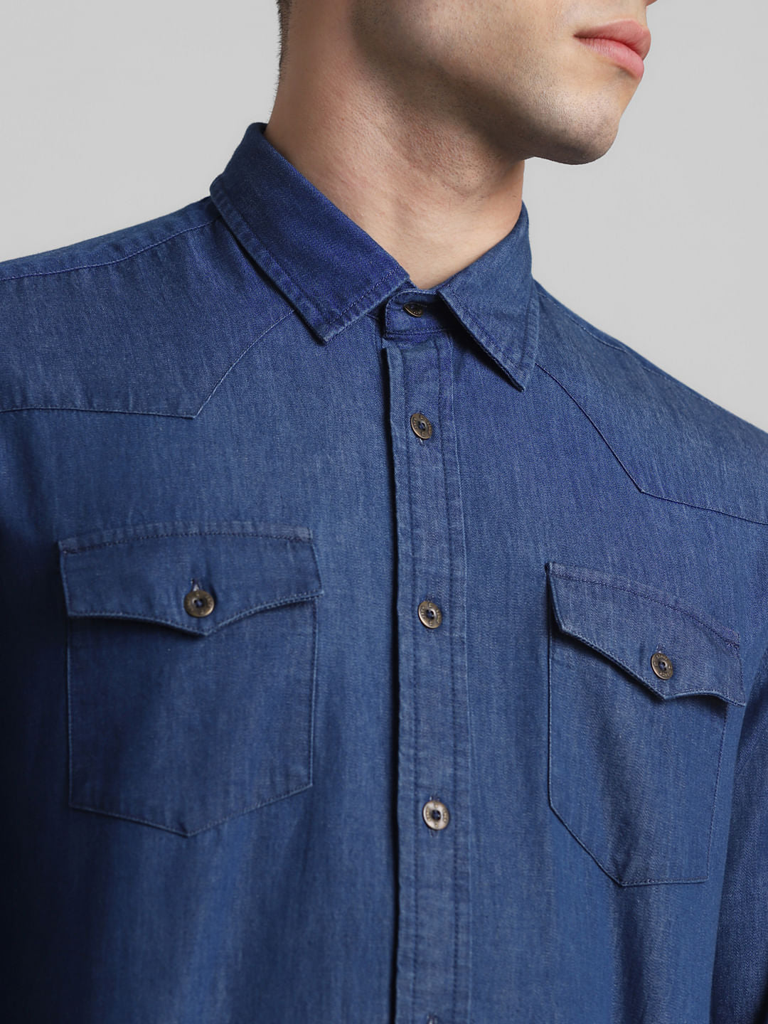 Blue Full Sleeves Denim Shirt