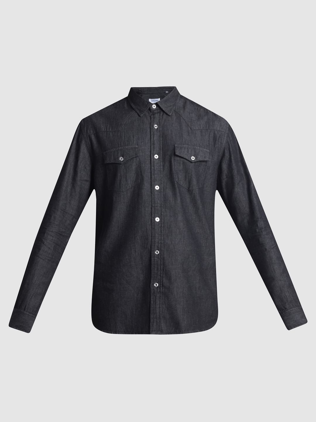 Grey Full Sleeves Denim Shirt