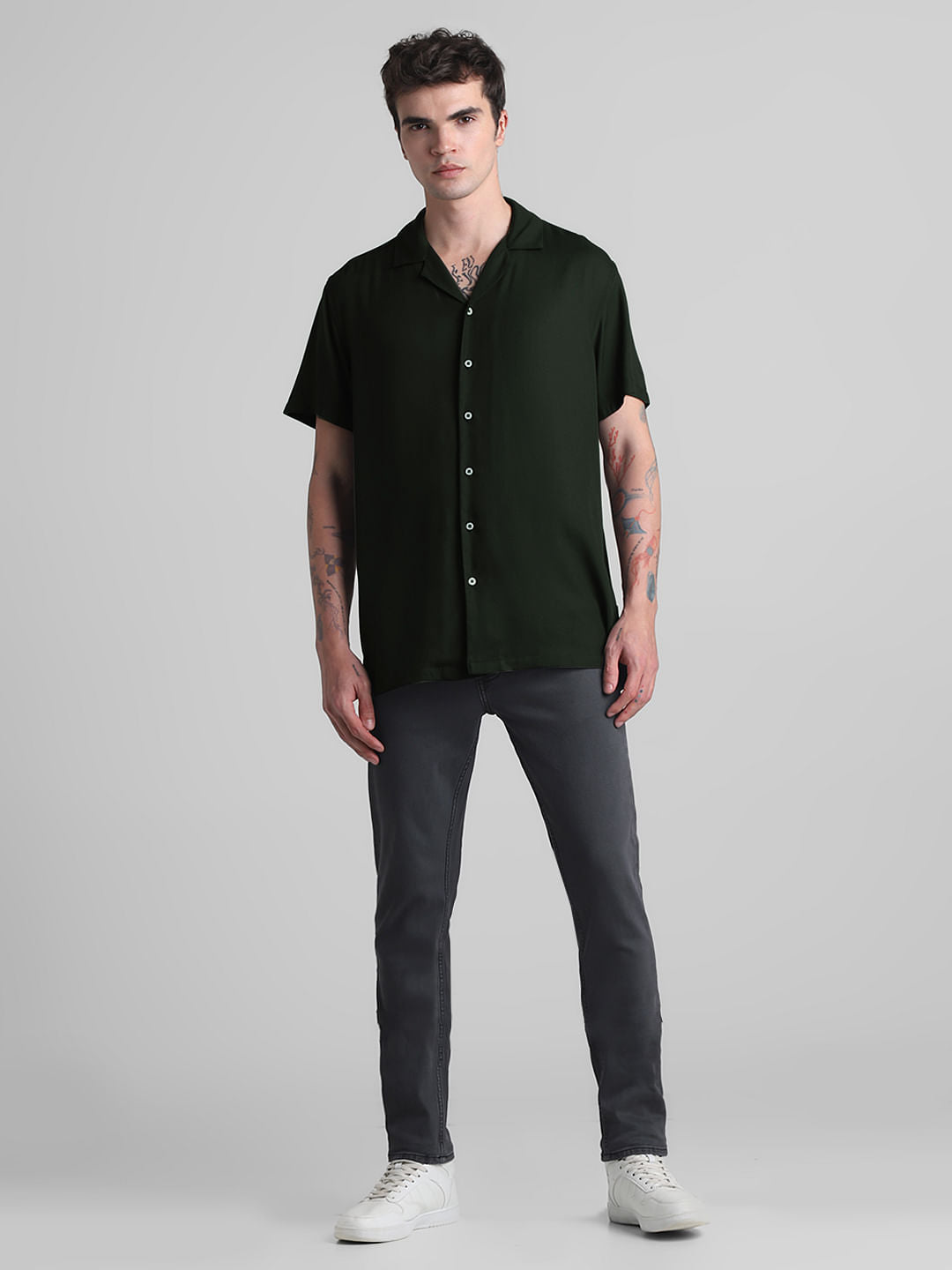 Dark Green Short Sleeves Shirt