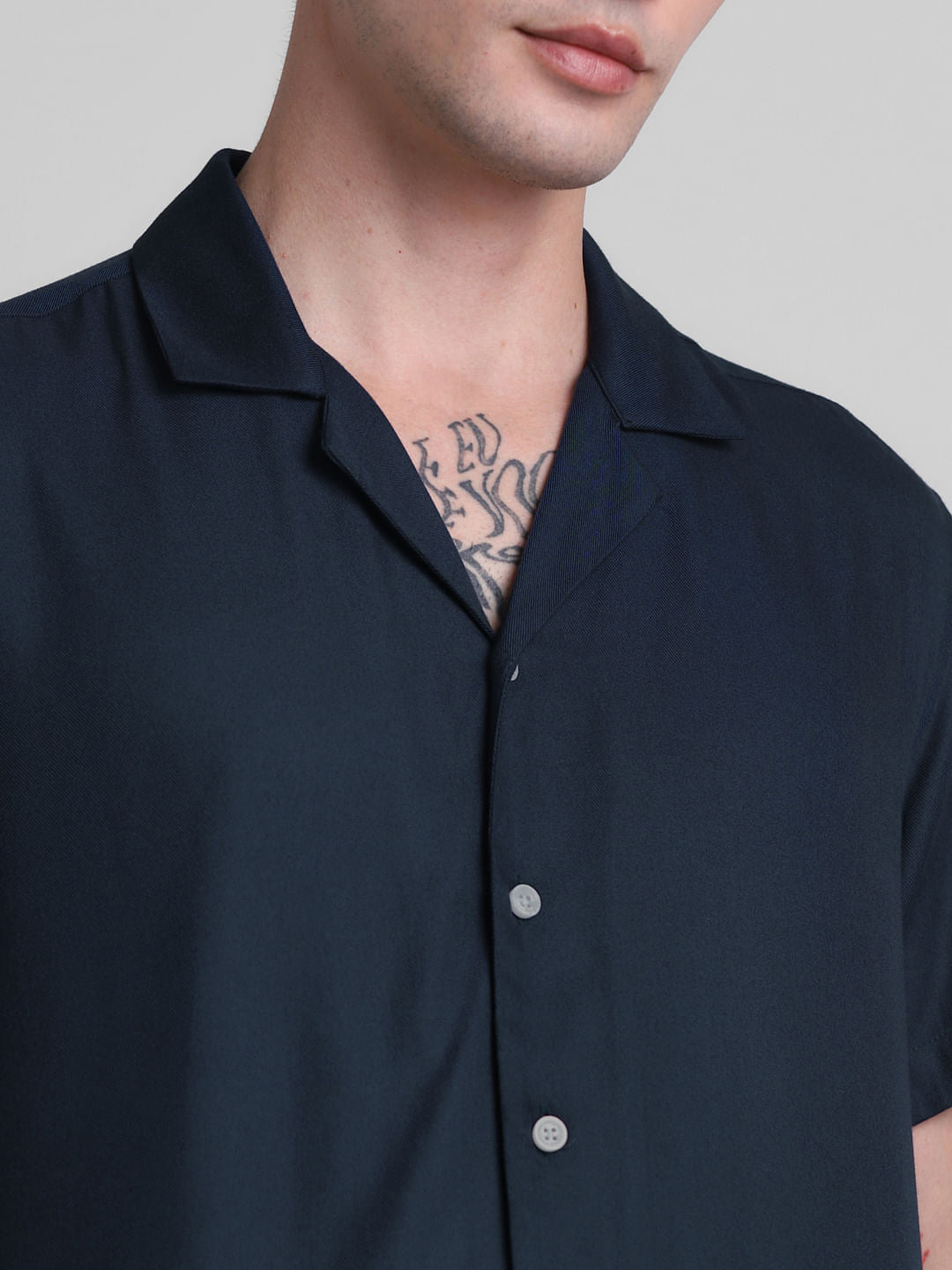 Dark Blue Short Sleeves Shirt