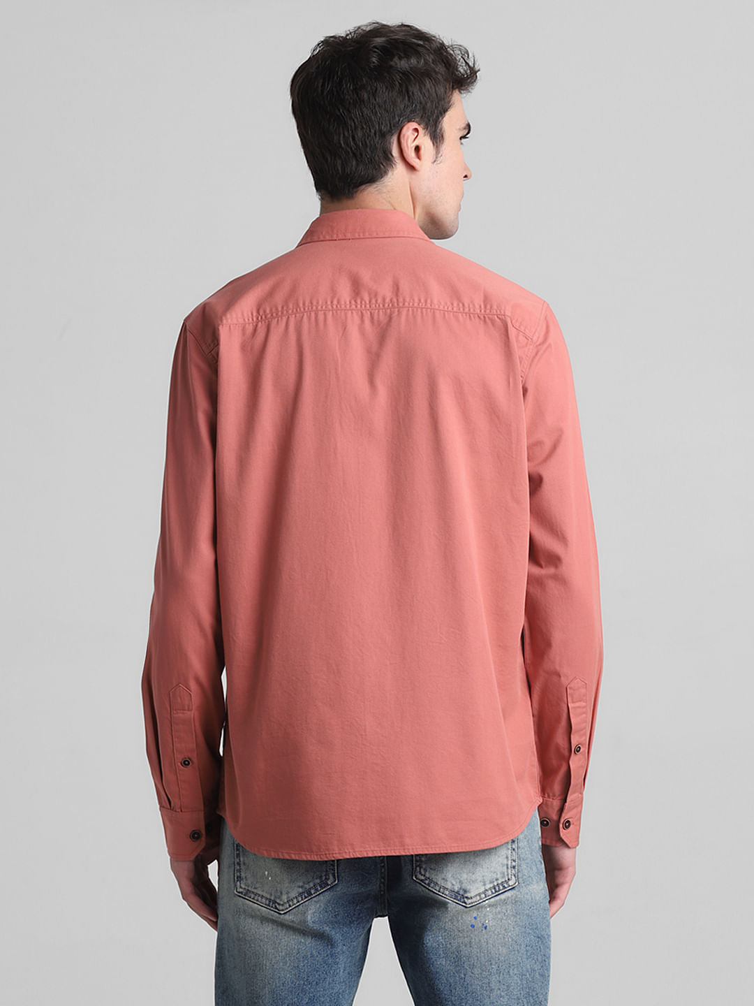Red Cotton Full Sleeves Shirt