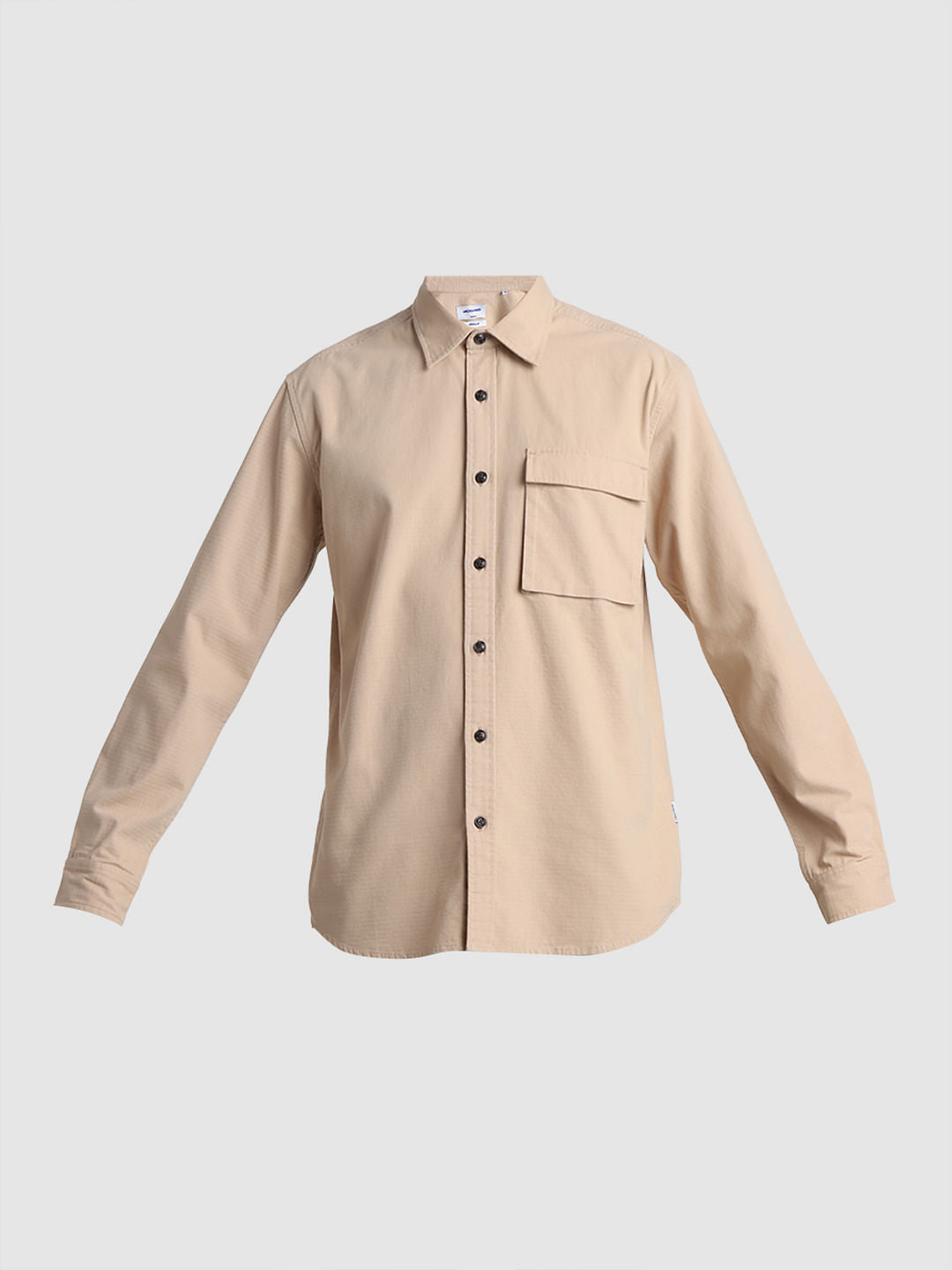 Light Brown Cotton Full Sleeves Shirt