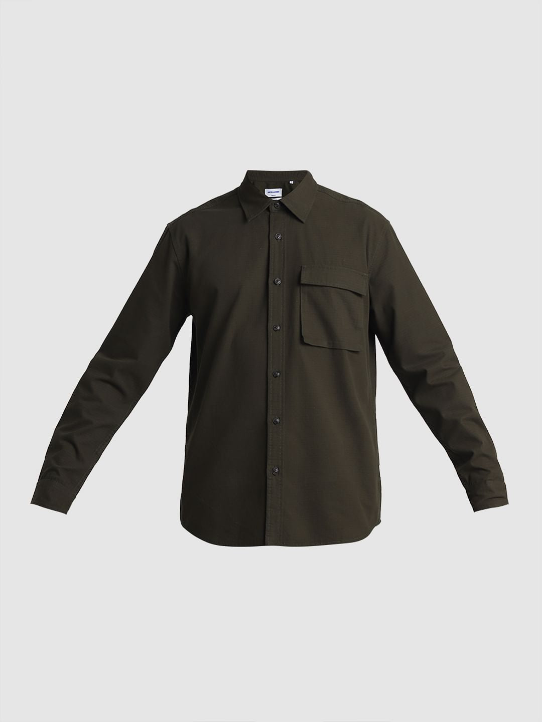 Green Cotton Full Sleeves Shirt
