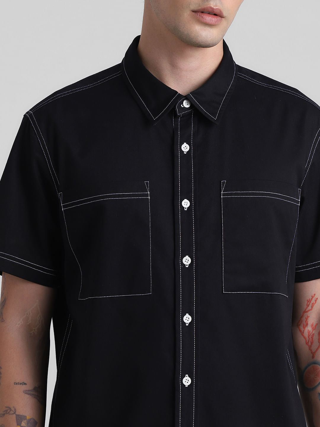 Black Oversized Short Sleeves Shirt
