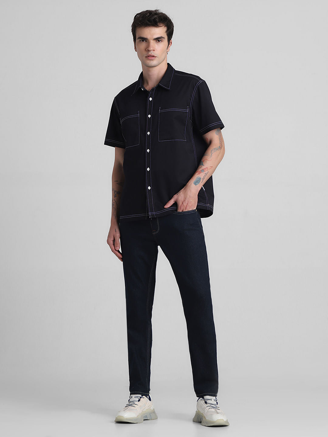 Black Oversized Short Sleeves Shirt