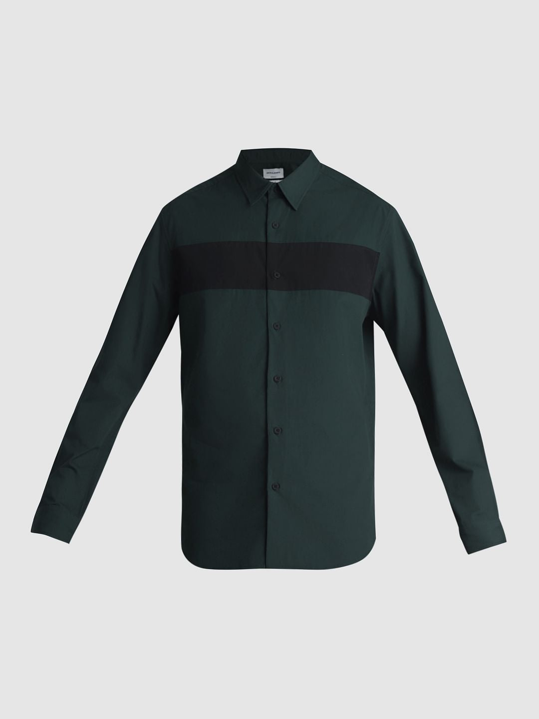 Dark Green Cotton Full Sleeves Shirt