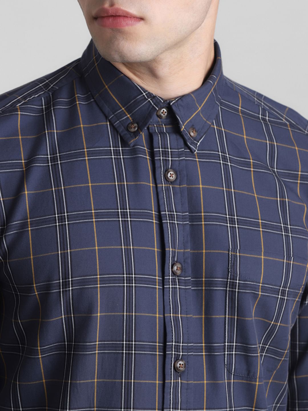 Blue Check Full Sleeves Shirt