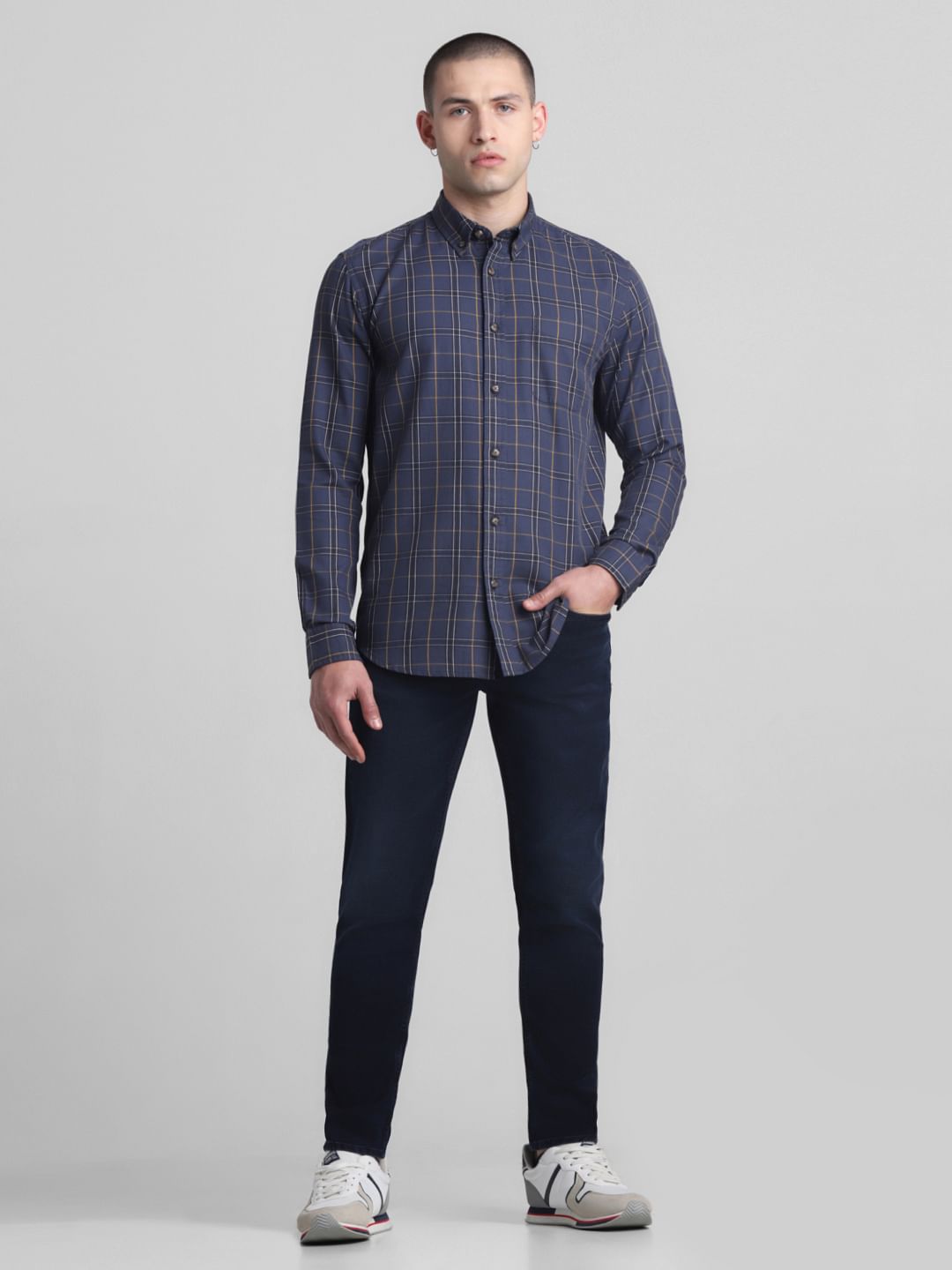 Blue Check Full Sleeves Shirt