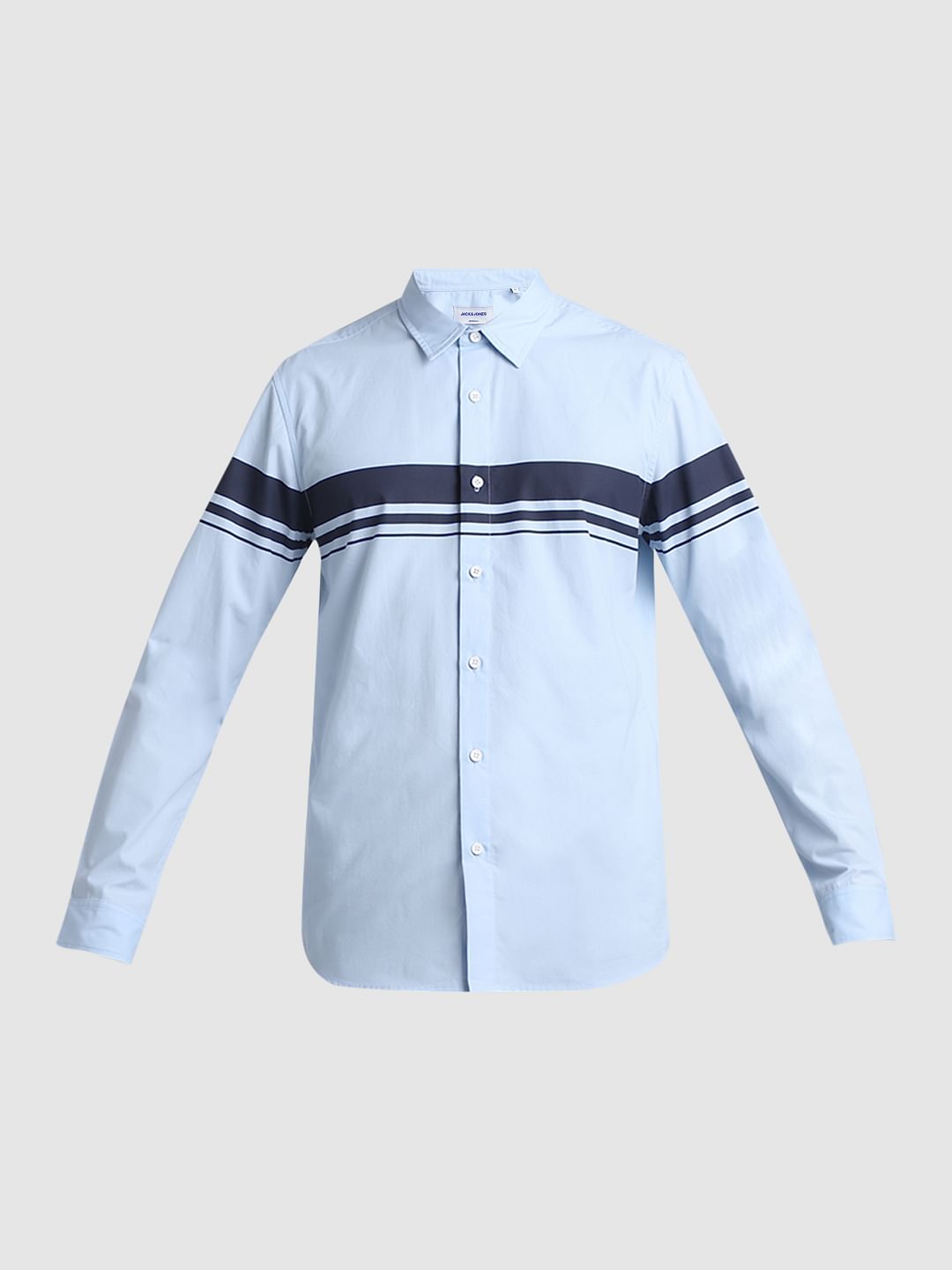 Light Blue Cotton Full Sleeves Shirt